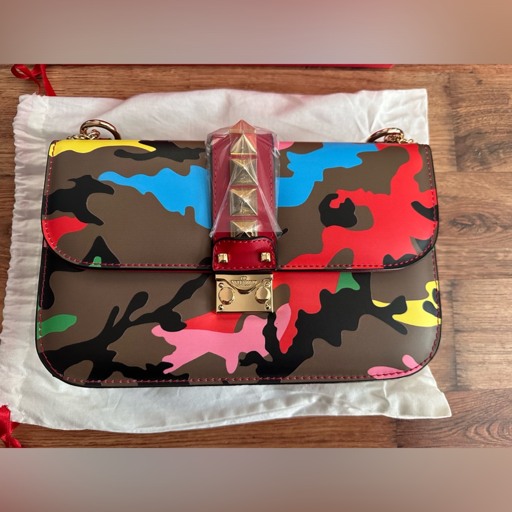 Valentino Psychedelic Camo Medium Glam Lock Bag